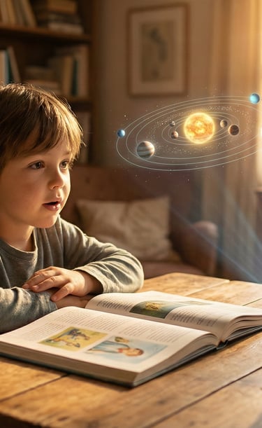a young boy sitting at a table with a laptop and a laptop