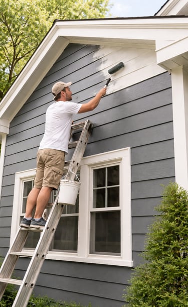 Interior/Exterior painting trim painting, spraying, brushing, rolling.