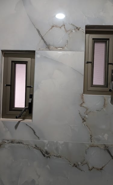 Set de ventanas de proyección de aluminio