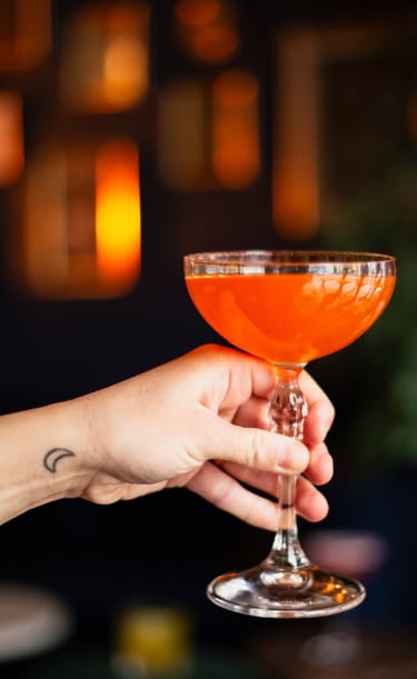 signature cocktail at stolen moon cocktail bar paris