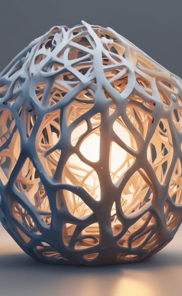 Luminária impressa em impressora 3D de alta qualidade.