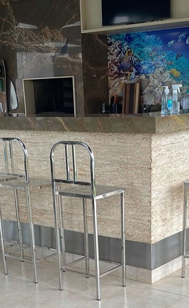 pias,cubas e cadeiras em INOX para área gourmet