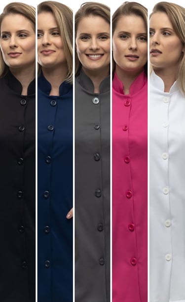 Jaléco em várias cores, liso ou estampado