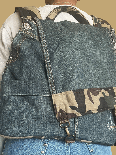 Denim Conversions handmade denim backpack