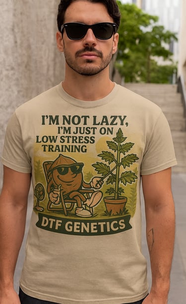 a man wearing sunglasses and a t - shirt with a dog on it