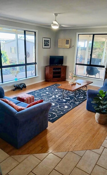 Drop down lounge room with large viewing windows