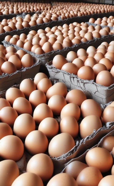 Stacks of vibrant spices packed and labeled for export.