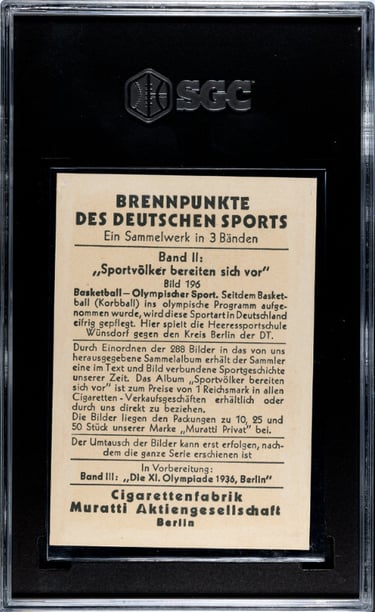 Muratti Olympics Sports Card German Basketball