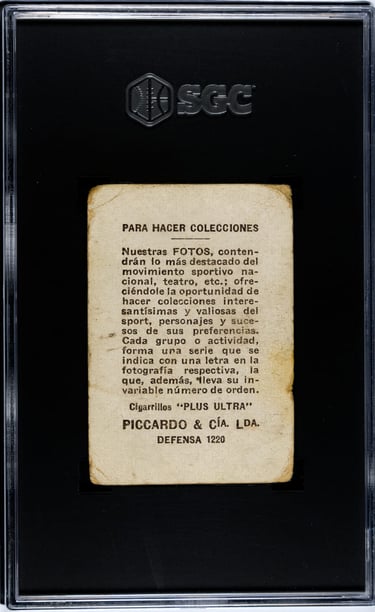 1926 Piccardo & CIA Cigarillos Plus Ultra Basketball Card E1 Cordoba Reverse Back