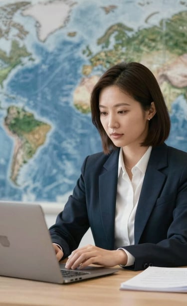 A thoughtful person looking at a cluttered desk, pondering solutions.