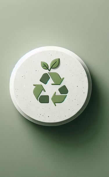 a clock with a recycling bin in the middle of it