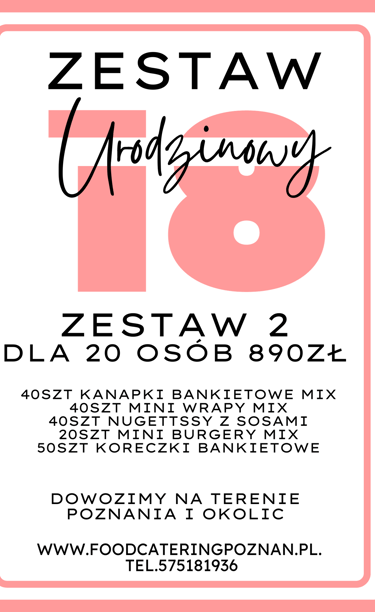 CATERING NA OSIEMNASTE URODZINY