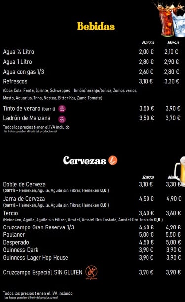 bebidas cervezas