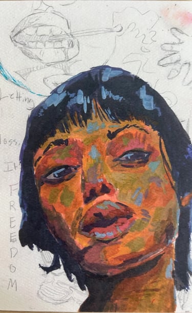 Original Takara Welter Painting on Paper titled, 'Letting Go isn't Loss'