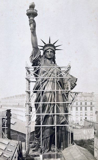 Statue of Liberty under contruction in Paris 1884 pic