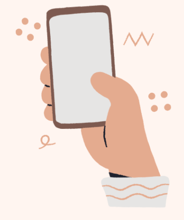 dessin d'une main tenant un téléphone