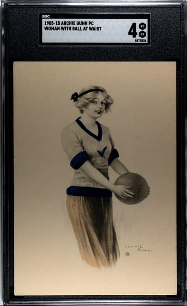 Archie Gunn Artist Illustrated Basketball Woman Postcard