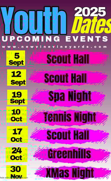 Youth Calendar 2025 Sep-Nov