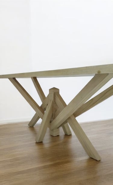 Pied de table unique bois massif chene 