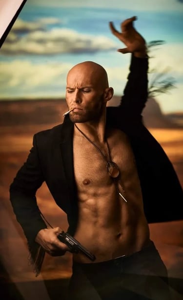 Elizabeth Lotz (Liz Lotz) art director fashion storyteller artist western photoshoot male cowboy model Nicolaas Swart