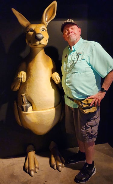 The Pirate and his Kangaroo buddy have a Guinness in Dublin, Ireland