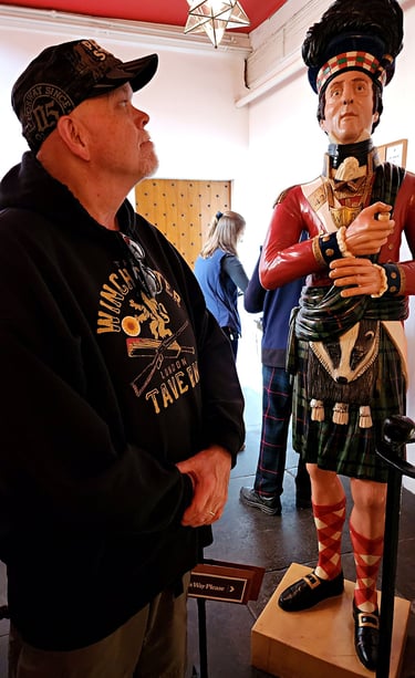 The Pirate finds a friend at Cawdor Castle in Scotland