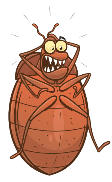 a scared bed bug screaming