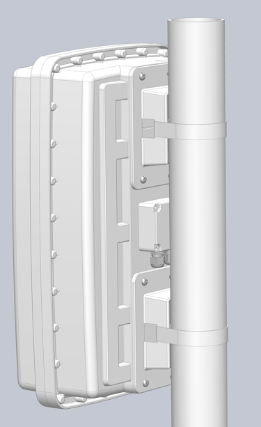 Direct pole mounted enclosure strapped to pole for use with Lora Wan or Wi-Fi  aggregator 