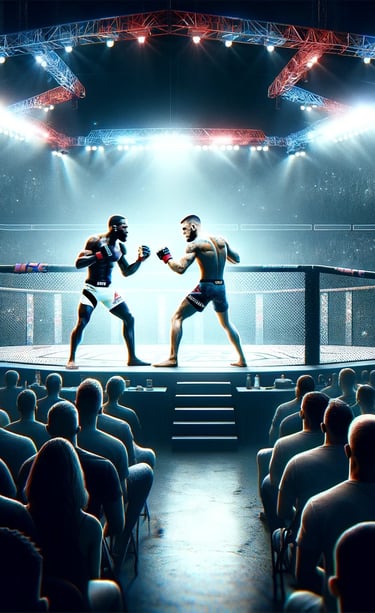 Kamaru Usman and Colby Covington in a heated face-off during UFC 303.