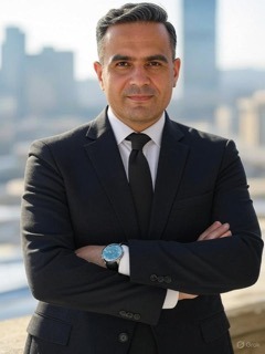 a man in a suit and tie with a watch on his wrist