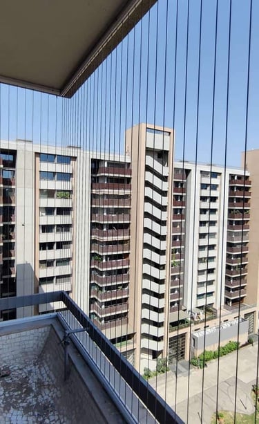 Best balcony view after installation of invisible grill services 