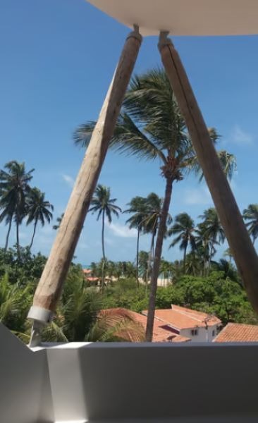 Vista da saida do ar quente da ventilação natural da casa no Rio Grande do Norte