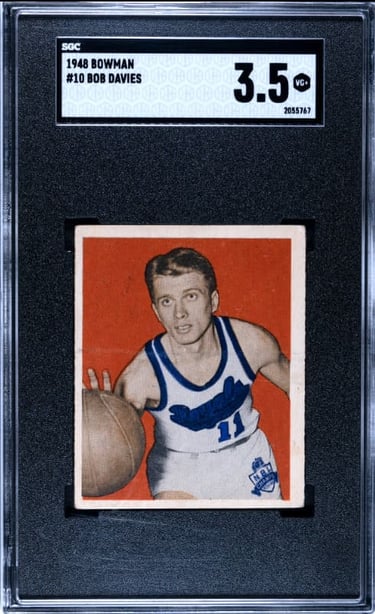 1948 Bob Davies Rochester Royals #12 Bowman RC