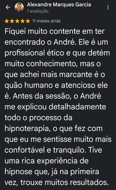 Depoimento elogiando o antendimento.