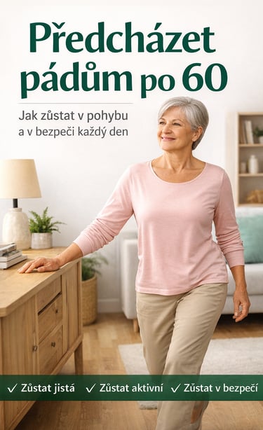 Předcházejte pádům po 60. roce klidně a bezpečně. Praktický e-book pro seniory: rovnováha, jistota p
