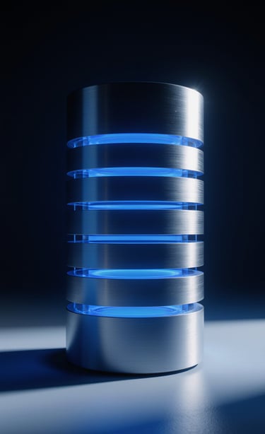 futuristic data server cylinder