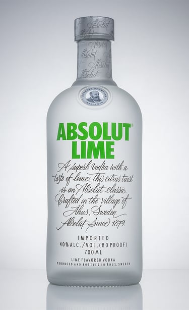 Bottle of Absolute Lime Vodka