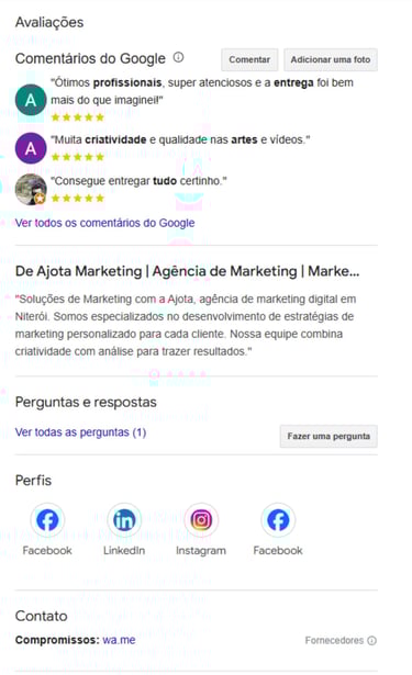 Serviço completo e personalizado para gerenciar e otimizar o Google Perfil de Empresa 