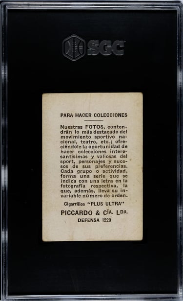 1926 Piccardo & CIA Cigarillos Plus Ultra Basketball Card E10 Campeones Hindu Club Reverse Back