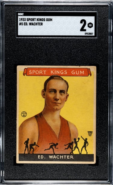 1933 Basketball Gum Card #5 Ed Wachter