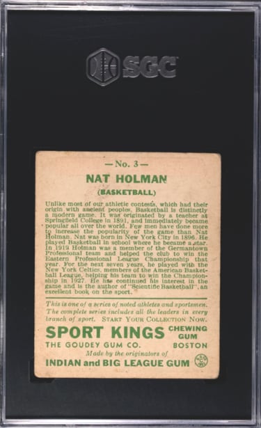 Sport Kings Nat Holman Goudy Card