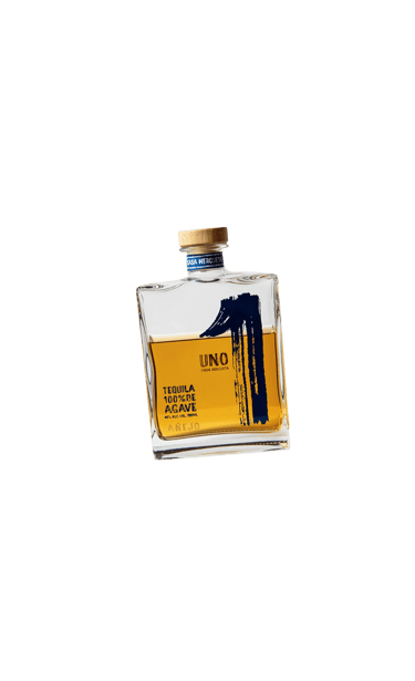 a bottle of Tequila Uno Añejo
