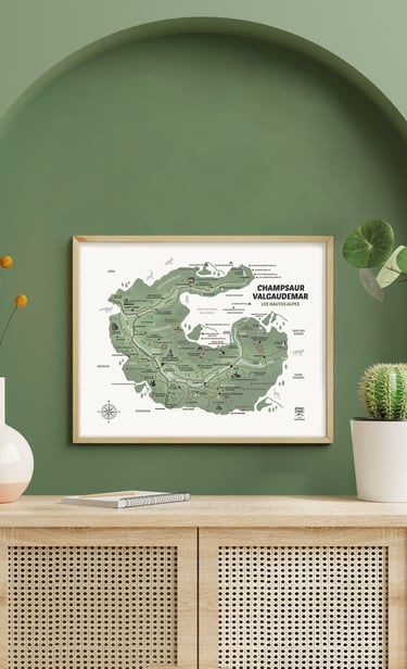 La carte des Hautes-Alpes Zéro Cinq Design
