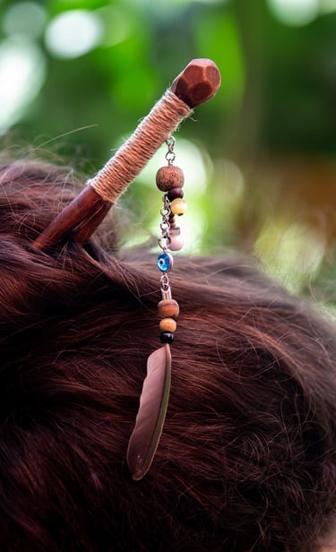 Palo de madera para el pelo