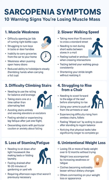 Sarcopenia Symptoms: 10 Warning Signs You're Losing Muscle Mass