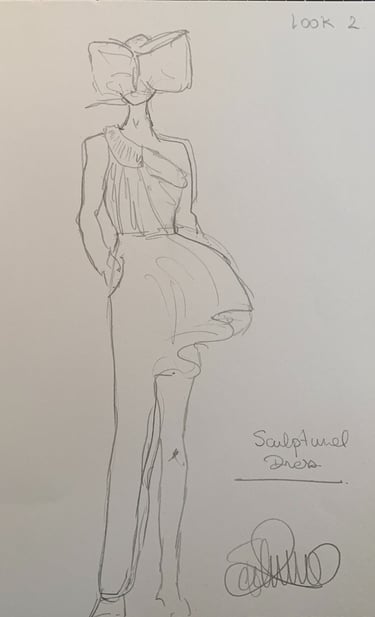 Croquis look 2 top et mix jupe pantalon