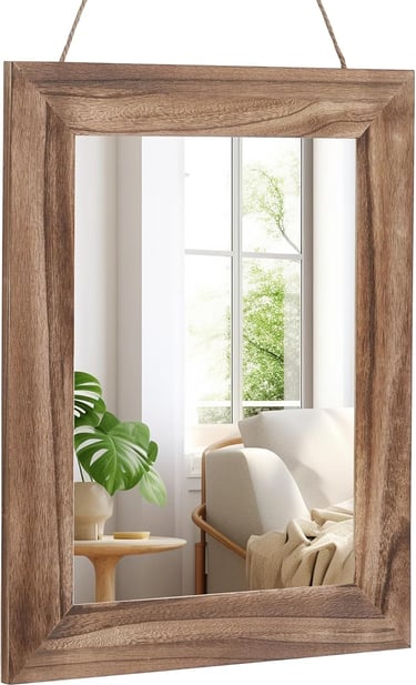 Rustic wall mirror for bedroom, farmhouse mirror décor idea,
