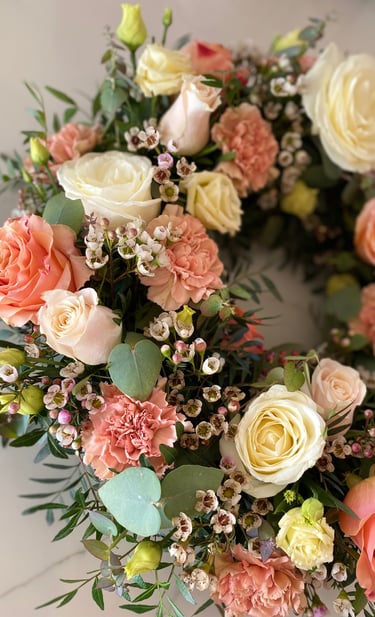 couronne de fleurs fraiches