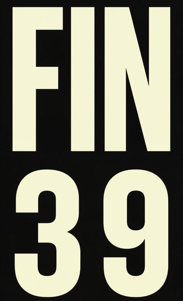 A classic 'FIN' title card, mimicking 1960s French New Wave cinema. Bold, condensed typography in #FDFDF5 on a deep #1A1A1A black background with visible film dust, scratches, and a slight vignette effect.