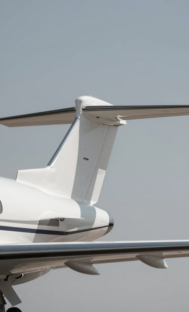 A minimalist, low-angle shot of a private jet's winglet against a crisp, cloudless sky in #F8F8F8. The wing surface is a smooth #B2BEB5, with sharp geometric shadows in #1C2833. Modern, exclusive, and precise visual storytelling.